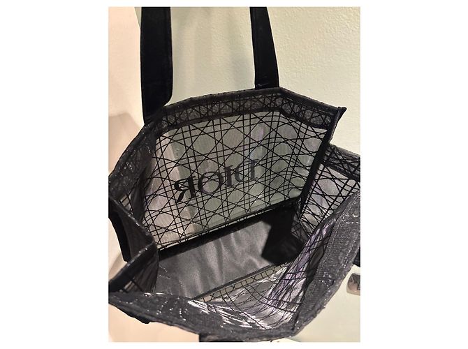 Borsa Dior Cannage in rete nera - vista 3