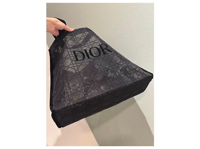 Borsa Dior Cannage in rete nera - vista 4