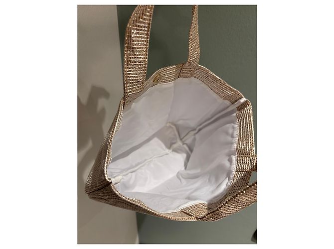 Borsa Tote Christian Dior Glitter Oro - vista 3
