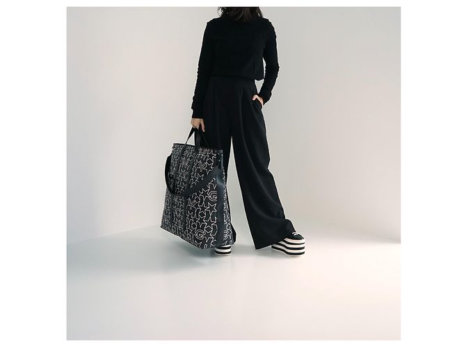 Givenchy Sac Tote en Toile Imprimé Étoiles Noir - vue 5