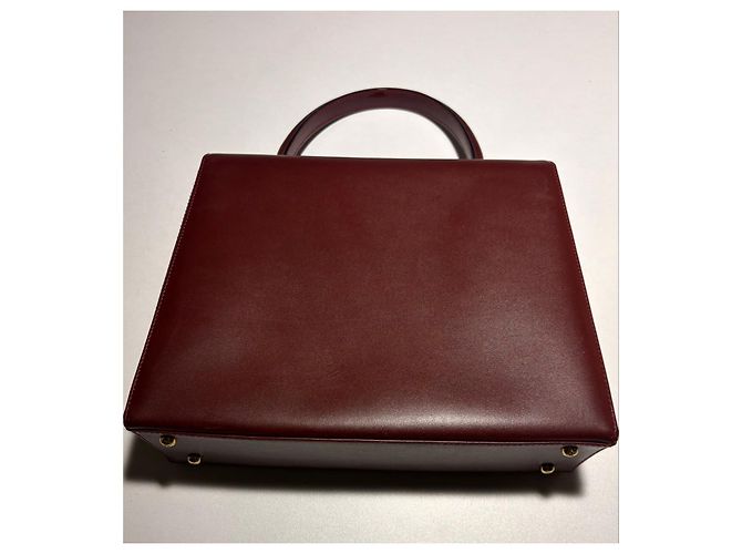 Borsa a mano Cartier in pelle bordeaux - vista 3