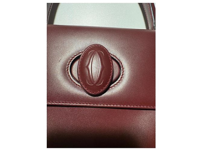 Borsa a mano Cartier in pelle bordeaux - vista 4
