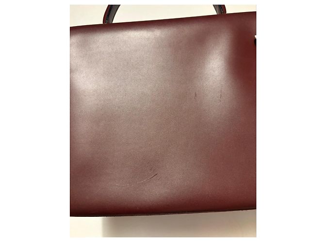 Borsa a mano Cartier in pelle bordeaux - vista 5