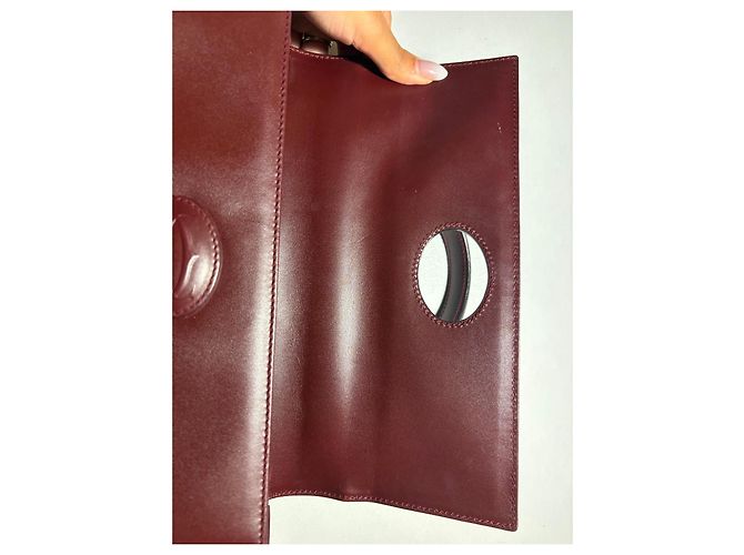 Borsa a mano Cartier in pelle bordeaux - vista 6