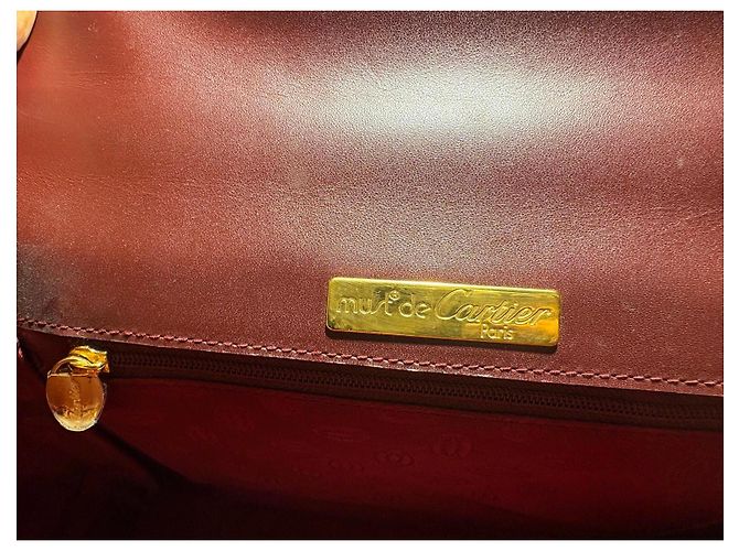 Borsa a mano Cartier in pelle bordeaux - vista 7