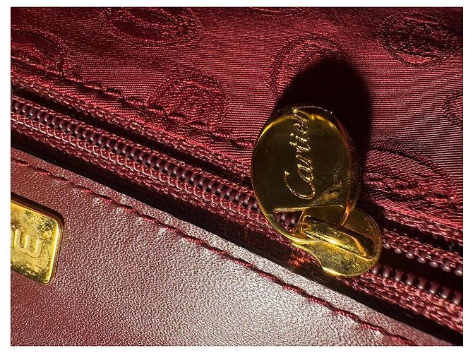 Borsa a mano Cartier in pelle bordeaux - vista 8