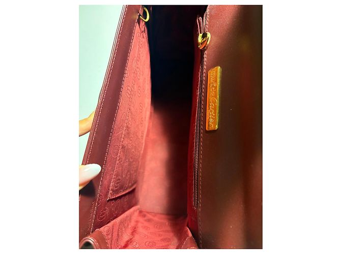 Borsa a mano Cartier in pelle bordeaux - vista 9