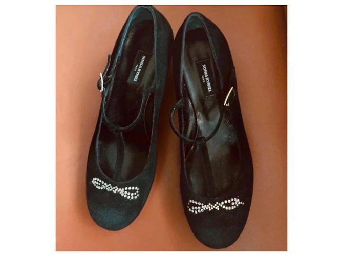 Sonia Rykiel Scarpe con zeppa in camoscio nero - vista 8