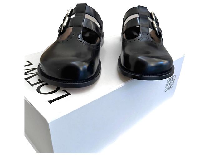 Loewe Campo Mary Jones Mules aus schwarzem Leder - Ansicht 11