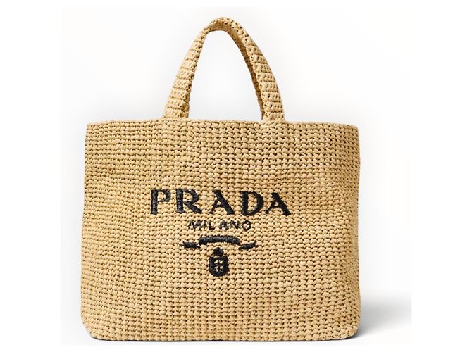 Prada Raffia Tote Bag Beige - Ansicht 12