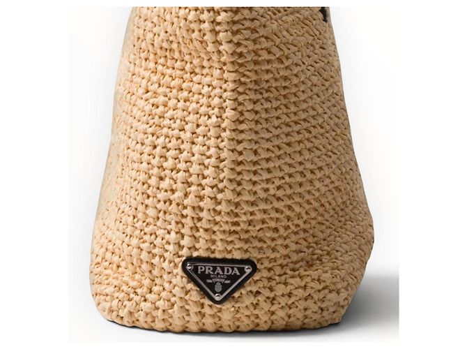 Prada Raffia Tote Bag Beige - Ansicht 13