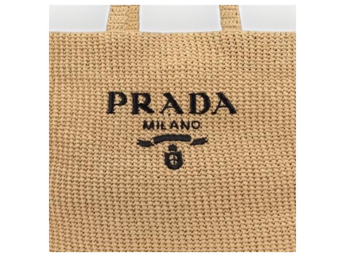 Prada Raffia Tote Bag Beige - Ansicht 15