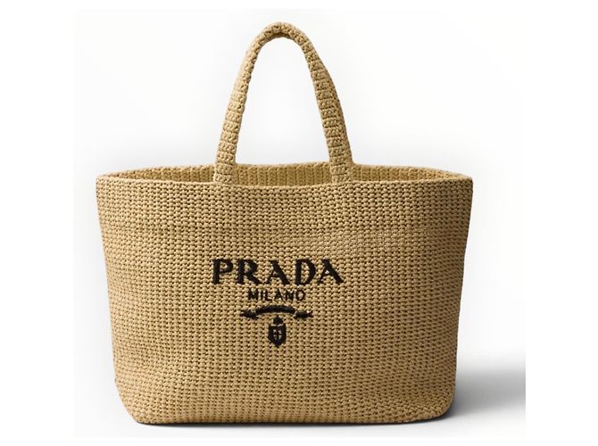 Prada Raffia Tote Bag Beige - Ansicht 16