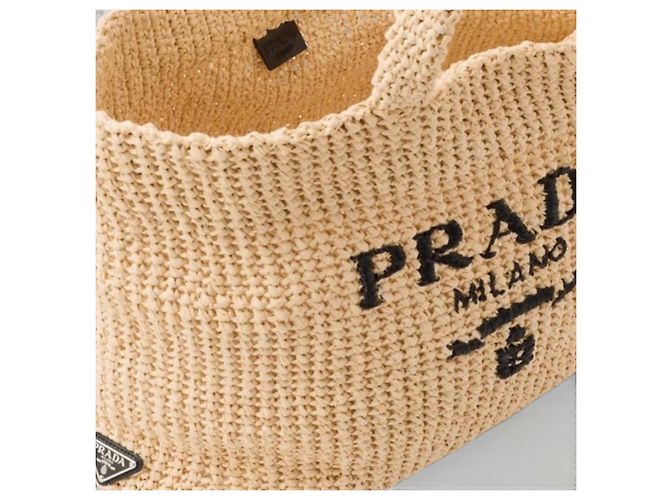 Prada Raffia Tote Bag Beige - Ansicht 18
