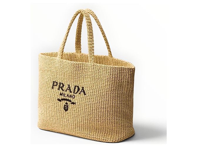 Prada Raffia Tote Bag Beige - Ansicht 3