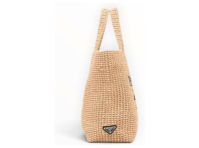 Prada Raffia Tote Bag Beige - Ansicht 4