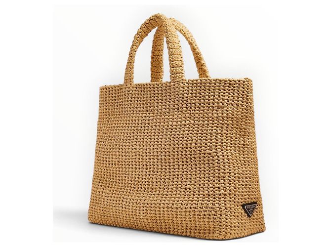 Prada Raffia Tote Bag Beige - Ansicht 5