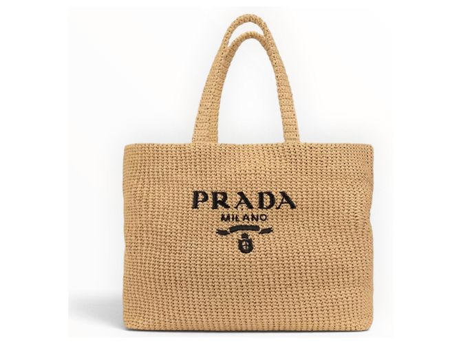 Prada Raffia Tote Bag Beige - Ansicht 6