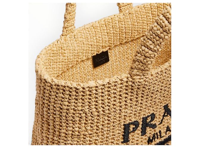 Prada Raffia Tote Bag Beige - Ansicht 8