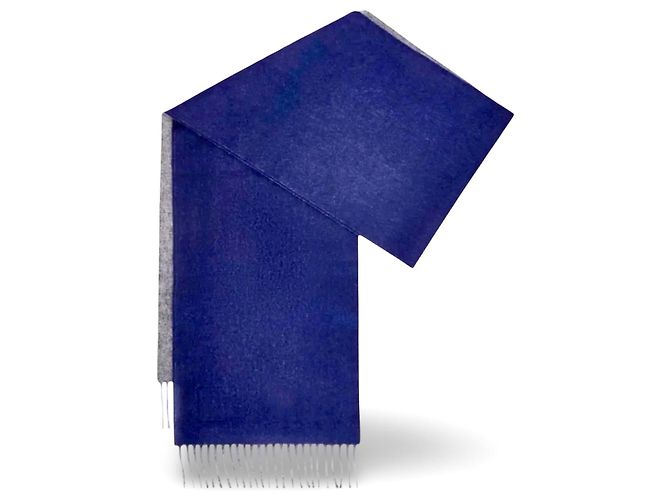 Cachecol Loewe Anagram reversível de lã e cashmere - Cinza/Azul - vista 10
