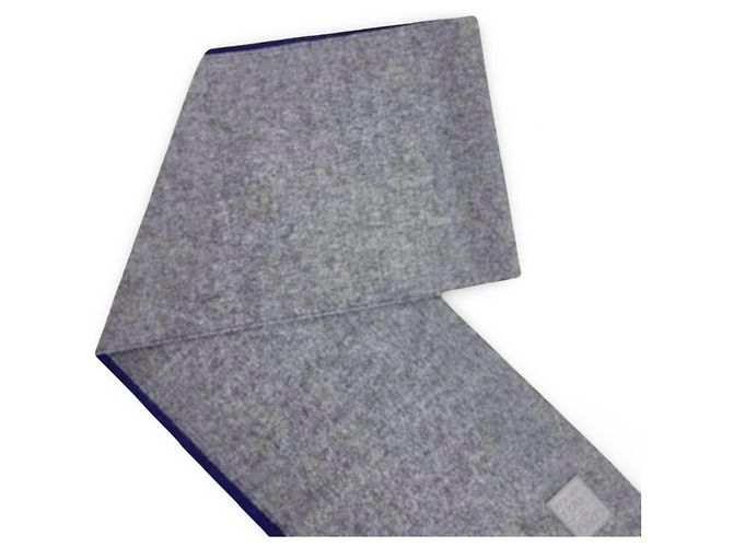 Cachecol Loewe Anagram reversível de lã e cashmere - Cinza/Azul - vista 11