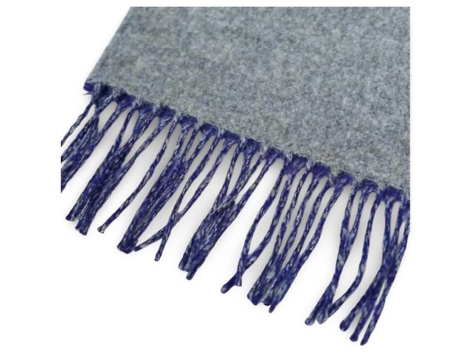 Cachecol Loewe Anagram reversível de lã e cashmere - Cinza/Azul - vista 14