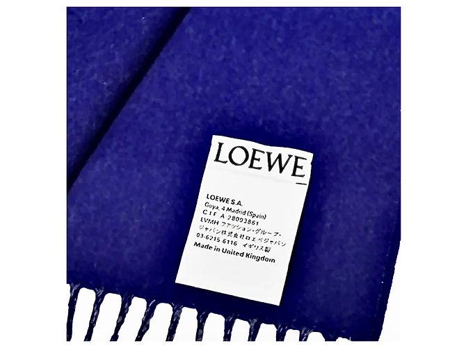 Cachecol Loewe Anagram reversível de lã e cashmere - Cinza/Azul - vista 15