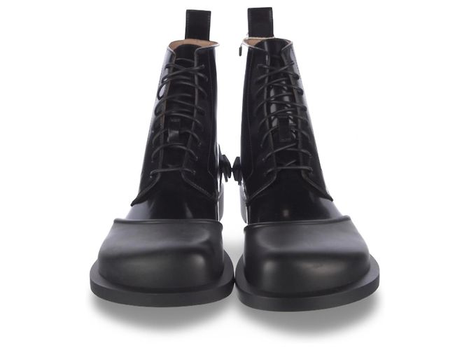 Loewe Stivali Campo Classic Lace-Up in pelle nera - vista 10