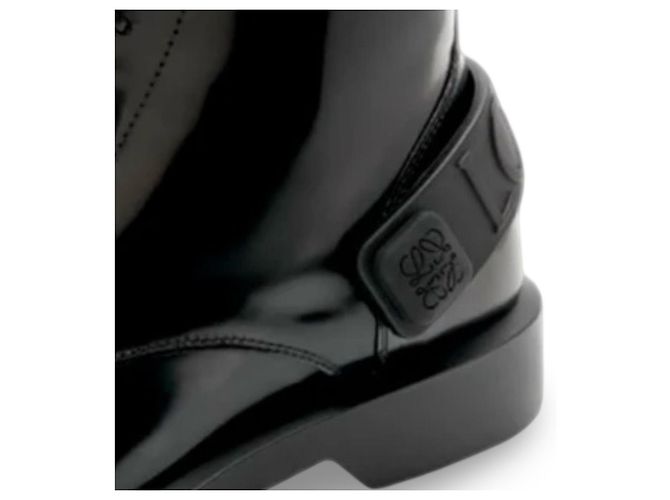 Loewe Stivali Campo Classic Lace-Up in pelle nera - vista 14