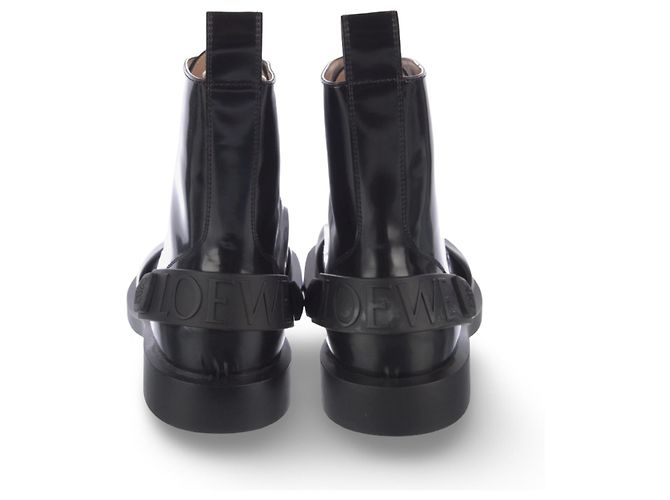 Loewe Stivali Campo Classic Lace-Up in pelle nera - vista 7