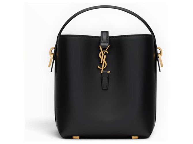 Autre Marque Saint Laurent Le 37 Mini Sac en Cuir Noir - vue 10