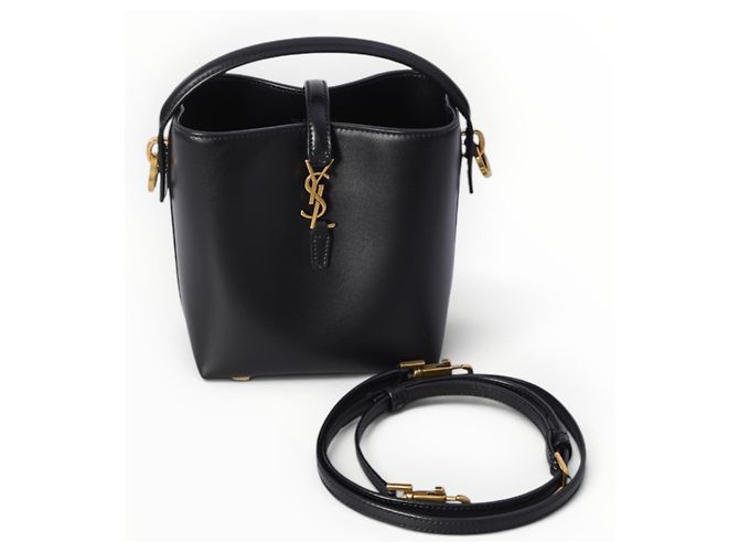 Autre Marque Saint Laurent Le 37 Mini Sac en Cuir Noir - vue 15