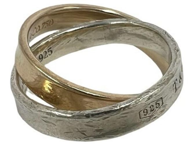 Autre Marque Anello Tiffany Interlocking in oro e argento - vista 5
