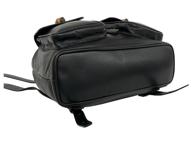 GUCCI Vintage Bamboo Leather Backpack - view 7
