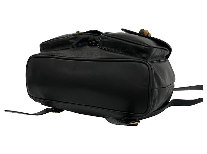 GUCCI Vintage Bamboo Leather Backpack - view 8