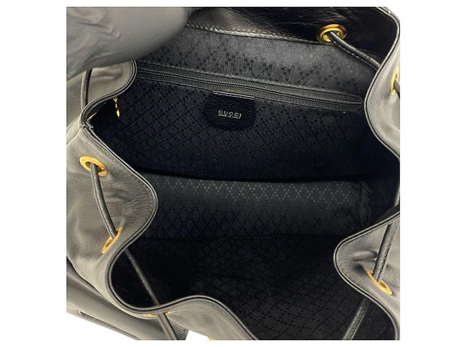 GUCCI Vintage Bamboo Leather Backpack - view 9