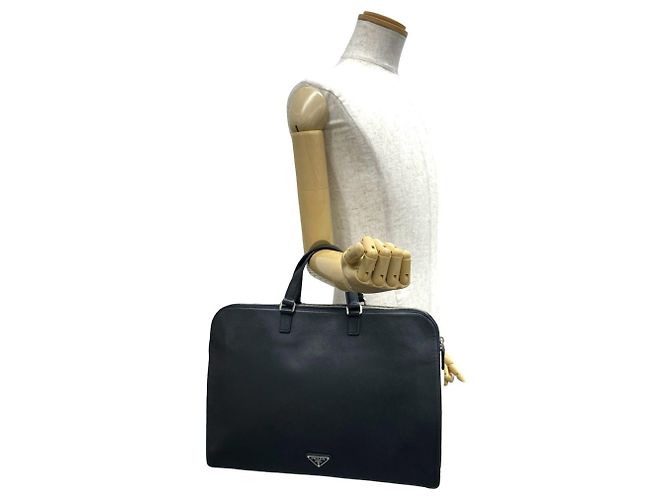 Saffiano Maletín Prada de cuero negro - vista 2