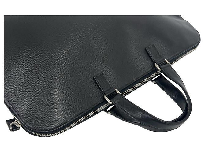Saffiano Maletín Prada de cuero negro - vista 4