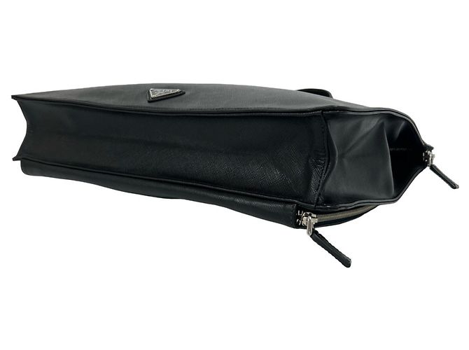 Saffiano Maletín Prada de cuero negro - vista 8