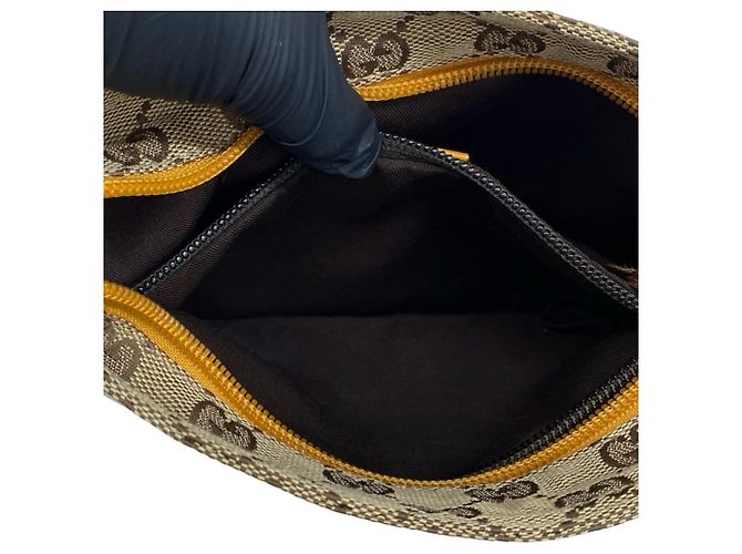 Borsa a tracolla in pelle e tela GG Pattern Gucci - vista 10