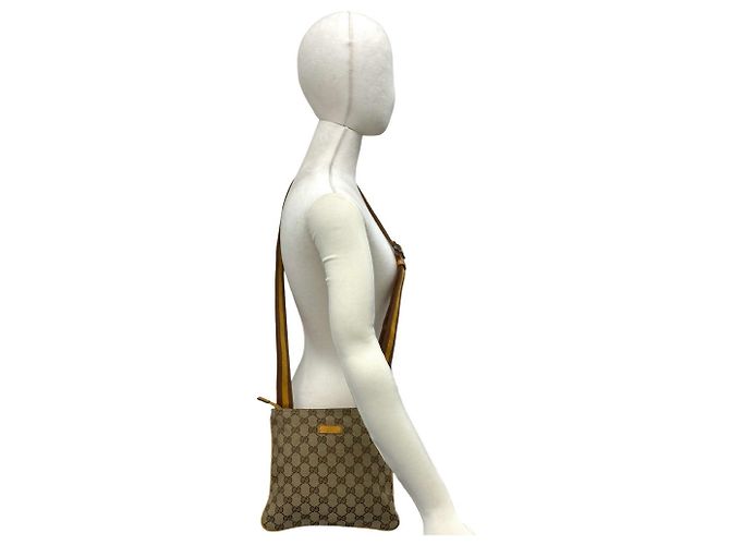 Borsa a tracolla in pelle e tela GG Pattern Gucci - vista 2