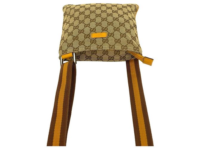 Borsa a tracolla in pelle e tela GG Pattern Gucci - vista 4