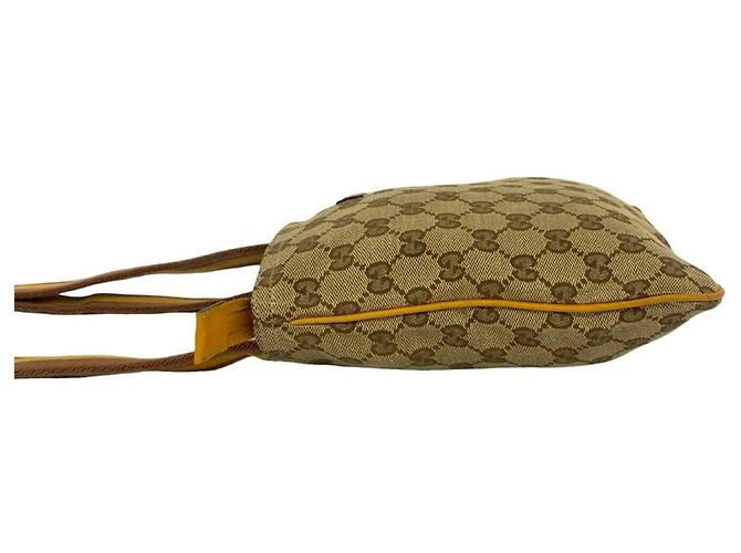 Borsa a tracolla in pelle e tela GG Pattern Gucci - vista 5