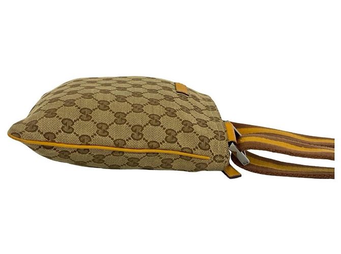 Borsa a tracolla in pelle e tela GG Pattern Gucci - vista 6