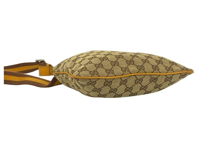 Borsa a tracolla in pelle e tela GG Pattern Gucci - vista 7