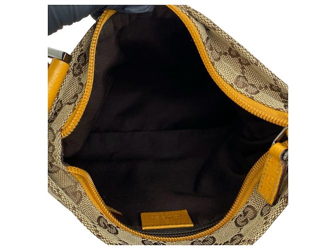 Borsa a tracolla in pelle e tela GG Pattern Gucci - vista 9