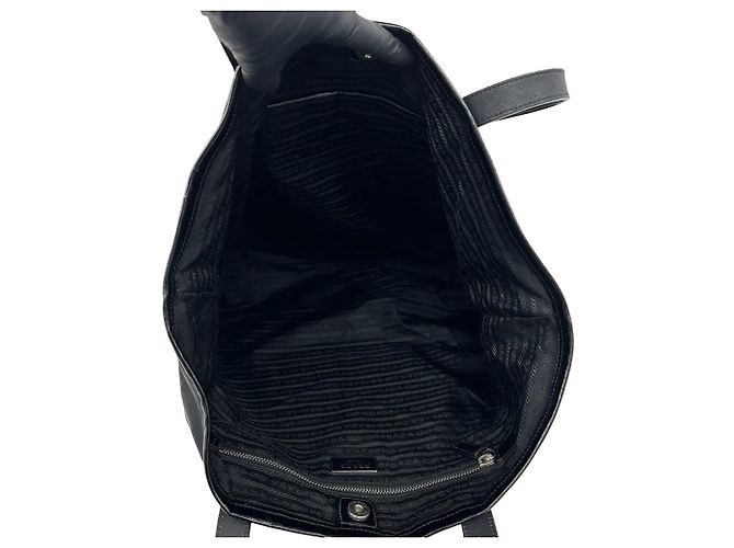 Borsa Tote Prada con logo Triangle in metallo - vista 9