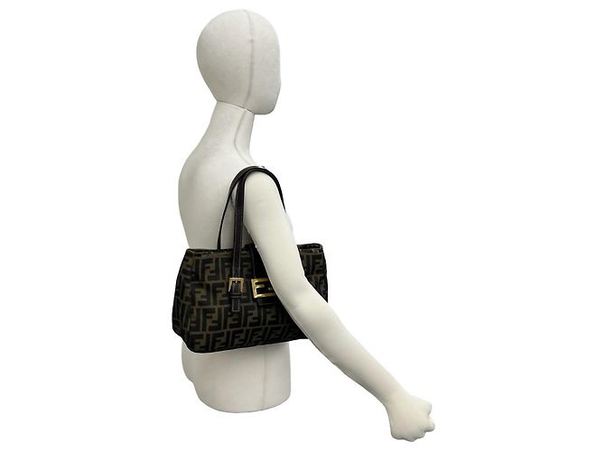 Borsa Fendi Vintage Zucca Canvas Leather - vista 2