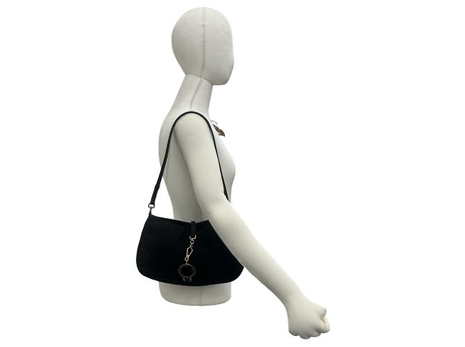 Prada Triangle Logo Hardware Circle Plate Tessuto Pocono Shoulder Bag - view 2
