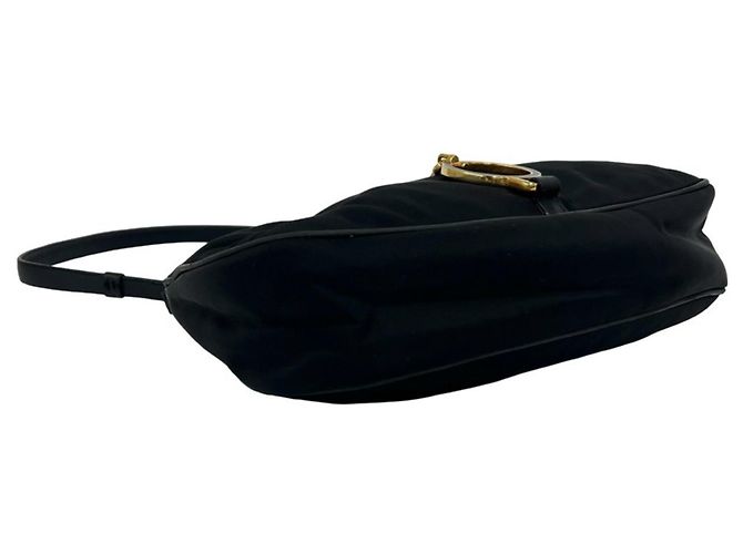 Prada Triangle Logo Hardware Circle Plate Tessuto Pocono Shoulder Bag - view 7